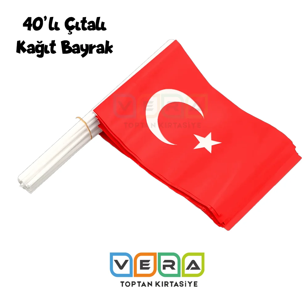 40'lı Büyük Boy Çıtalı Bayrak 22x30 cm