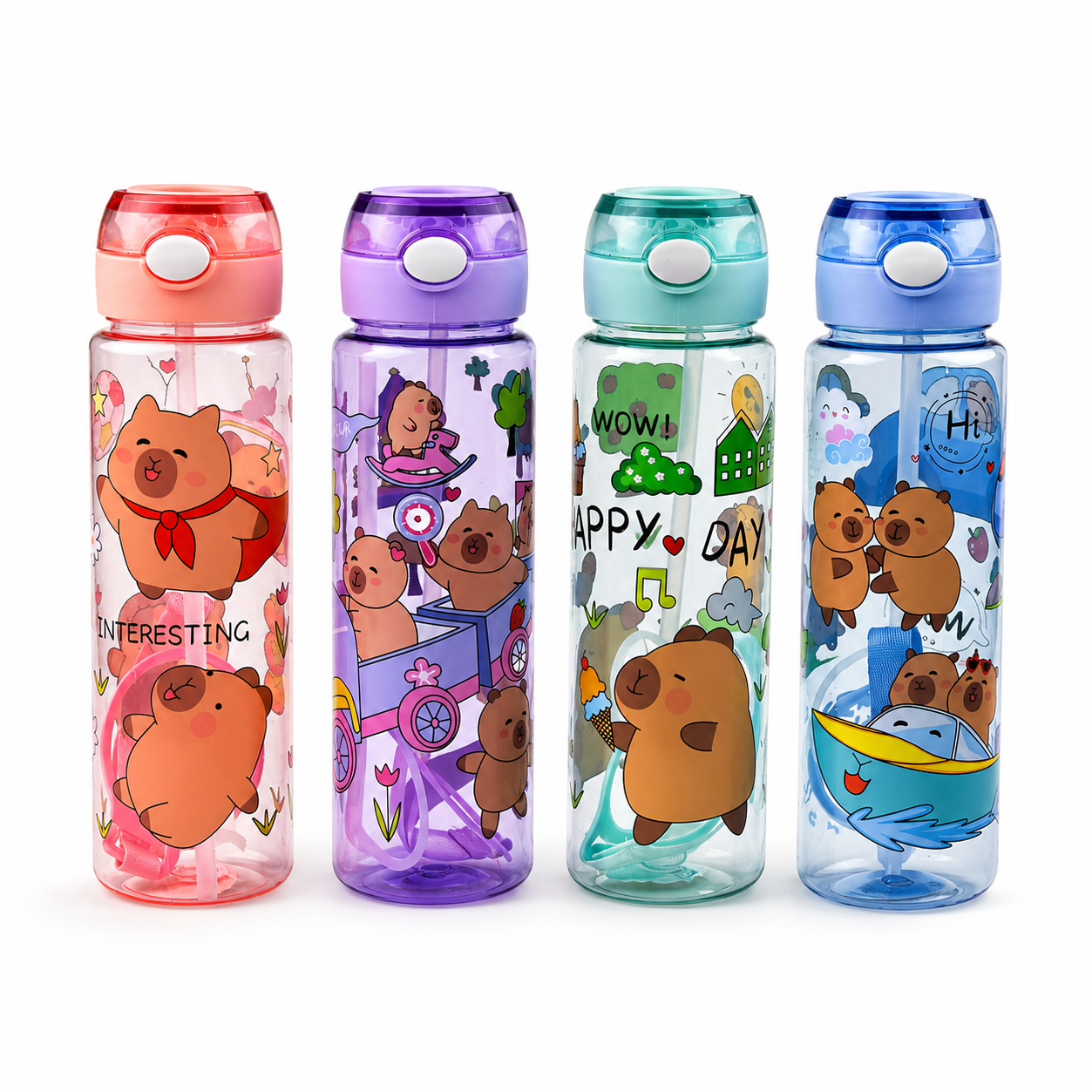 ML-2437 CAPYBARA 600 ML PİPETLİ MATARA