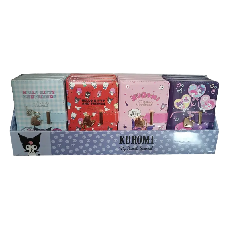 Kuromi Journal Kilitli Günlük Defter A6 192 Sayfa 80 Gr. x 16 Lı Stand
