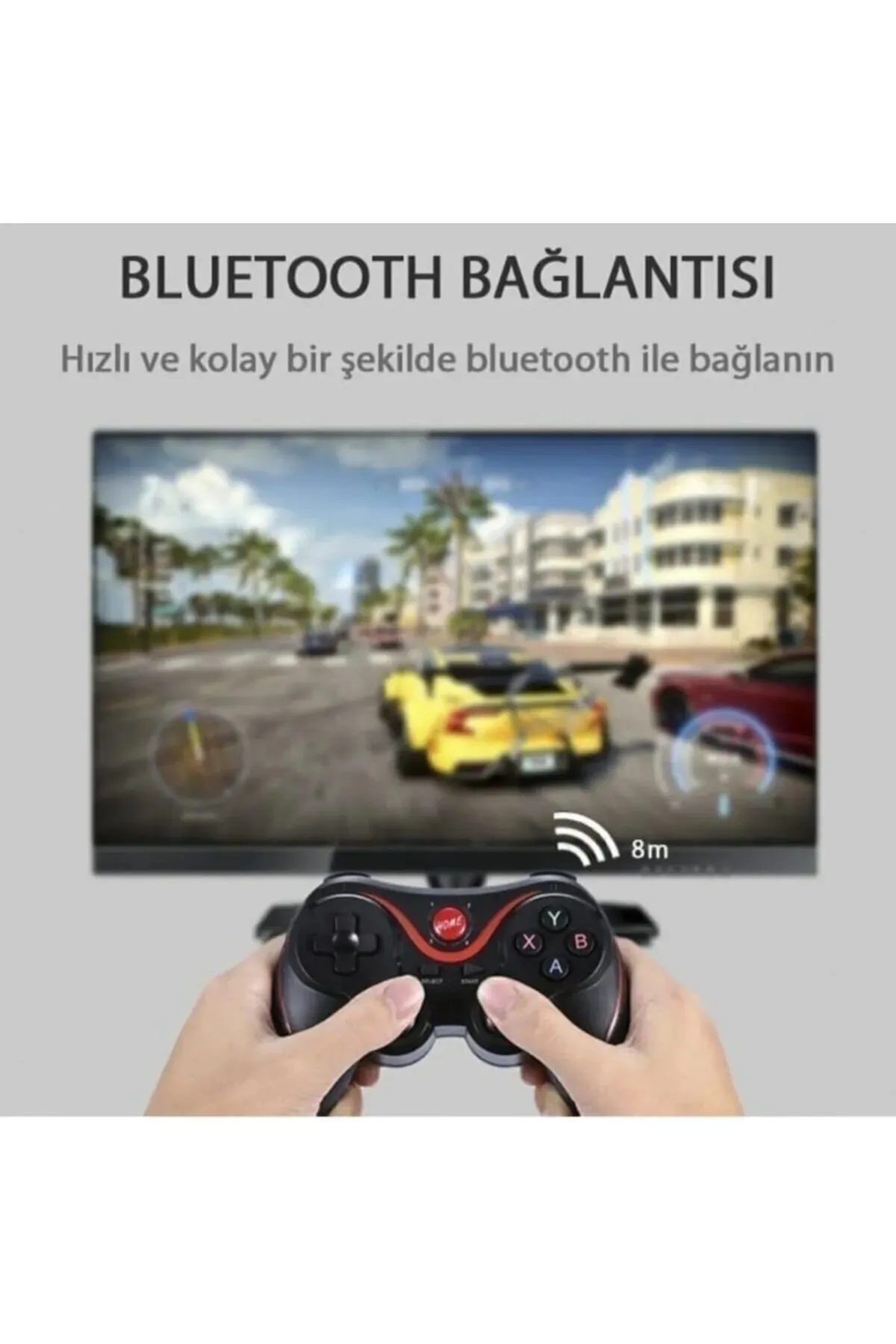 Bilişim Burada X3 Bluetooth Kablosuz Oyun Kolu Gamepad Telefon Tutucu Stand Bluetooth Joystick Gamepad Tv Box Android Tv,ps3,ps4,ios -pc,