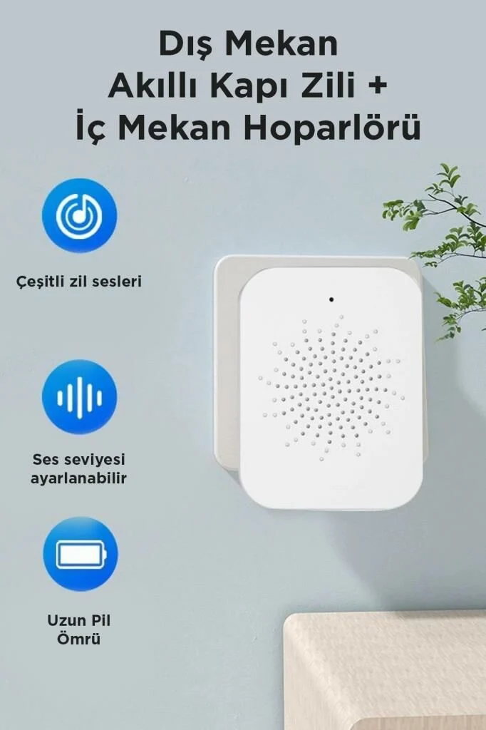 Torima X9 Beyaz Akıllı Su Geçirmez Kablosuz Kapı Zili