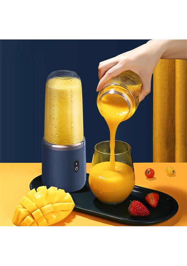 Bilişim Burada BLD-51 6 Bıçaklı Taşınabilir Usb Smoothie Blender Kablosuz Meyve Sıkacağı Pembe