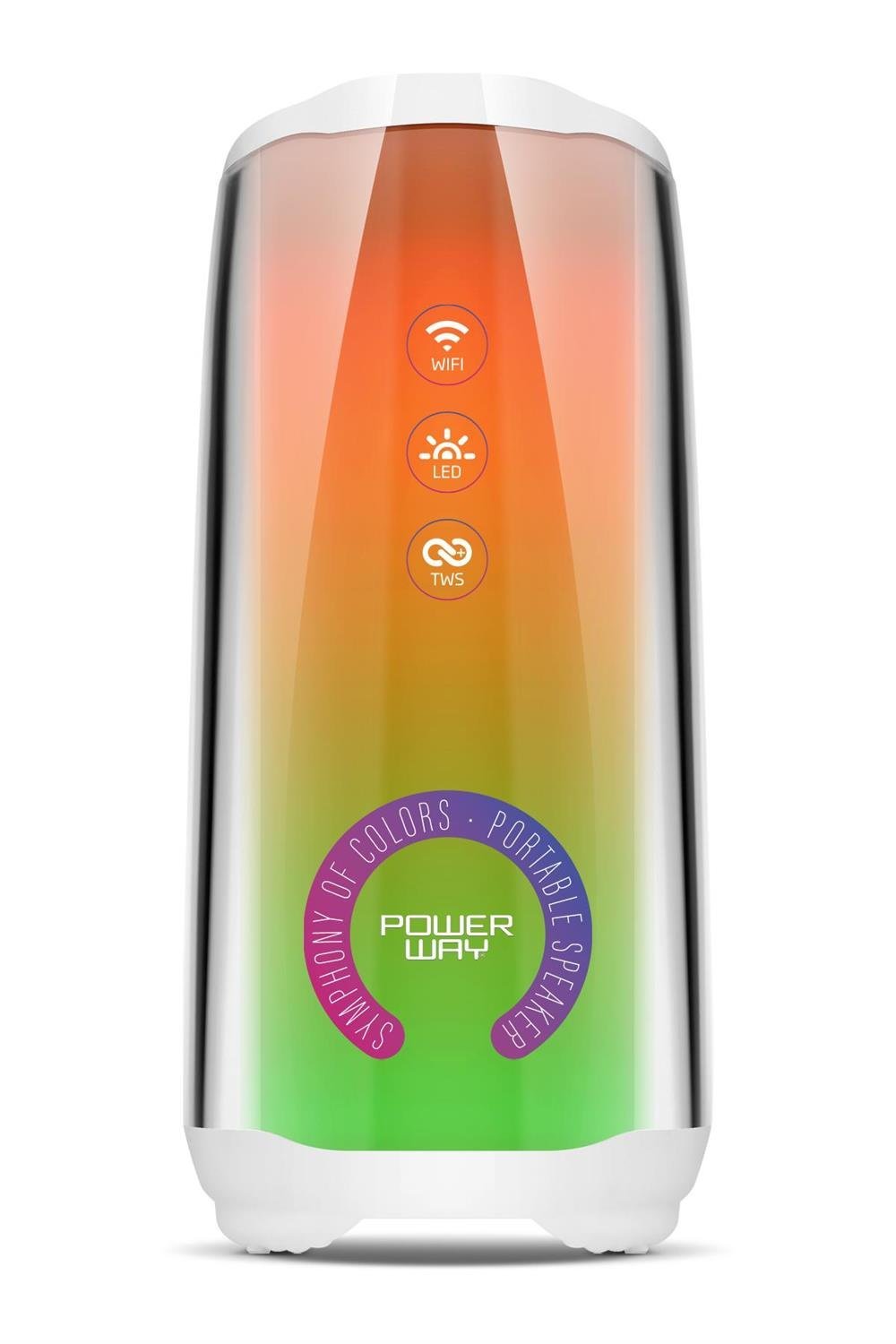 Powerway Senfoni Taşınabilir Bluetooth Hoparlör Yüksek Ses Gücü Sese Duyarlı Led Işık