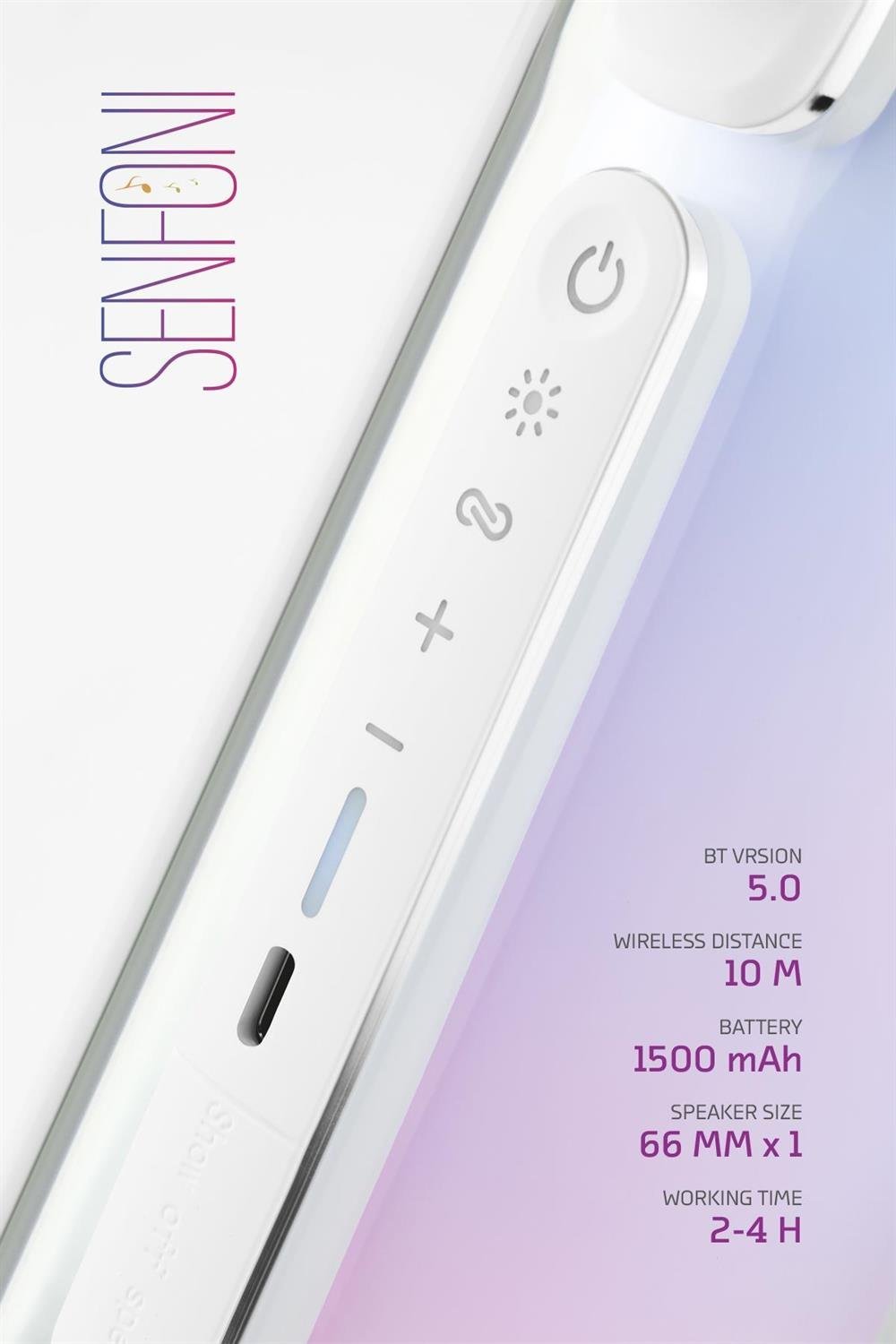 Powerway Senfoni Taşınabilir Bluetooth Hoparlör Yüksek Ses Gücü Sese Duyarlı Led Işık