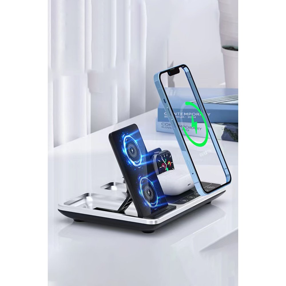 Bilişim Burada R11 Kablosuz Hızlı Şarj Standı Değiştirme iWatch Pro iPhone 12 13 14 15 Pro Uyumlu Kablosuz Şarj