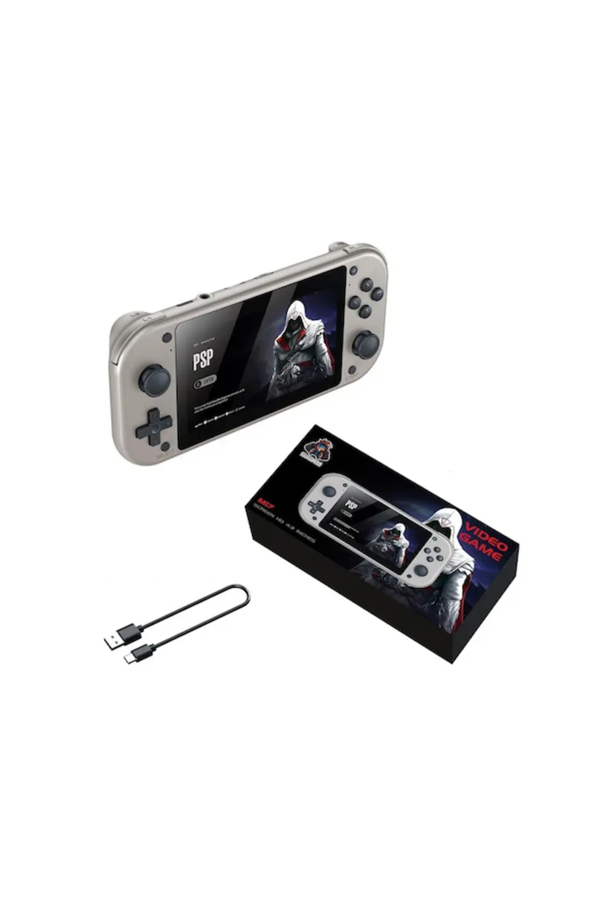 Bilişim Burada M17 Elektronik Oyun El Konsolu 4-3 inç IPS Ekran Linux Sistemi PSP Game  64 GB SD Kart