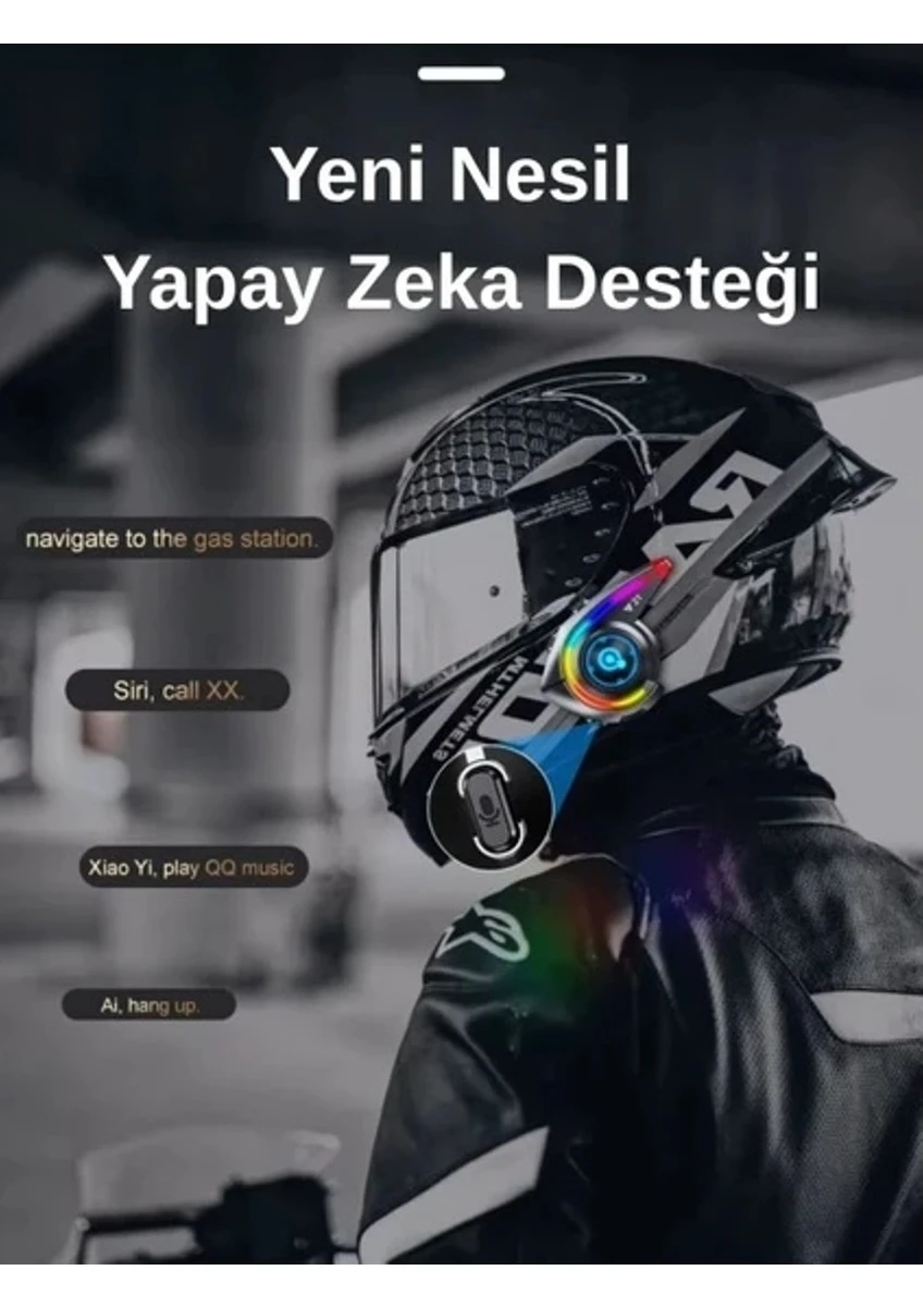 Y21 Rgb Işık Efektli Intercom Bluetooth Motosiklet Kask Kulaklığı Intercom Kulaklık BBY21INTERCOM, one size
